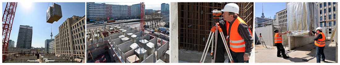 Positionierung des Fertigbades direkt von oben in die offene Etage